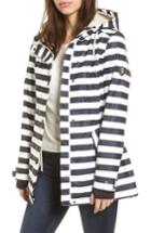 Women's 1 Madison 30 Stripe Hooded Raincoat - Blue