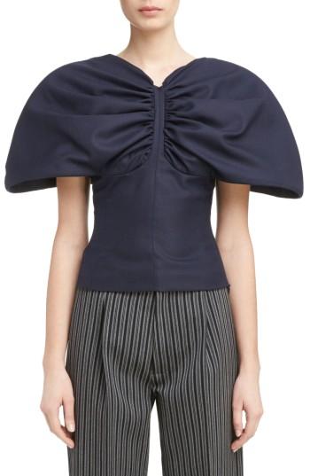Women's Jacquemus Round Shoulder V-back Top Us / 36 Fr - Blue