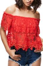 Women's Free People Lace Off The Shoulder Tank