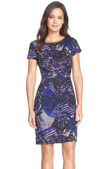 Women's Ellen Tracy Print Ponte Sheath Dress