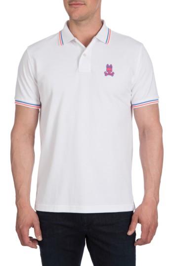 Men's Psycho Bunny Neon Bunny Polo (m) - White