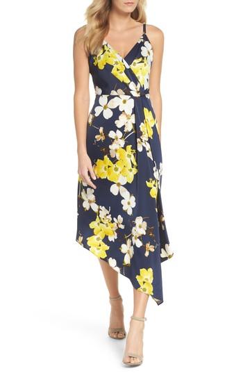Women's Maggy London Asymmetrical Midi Dress - Blue