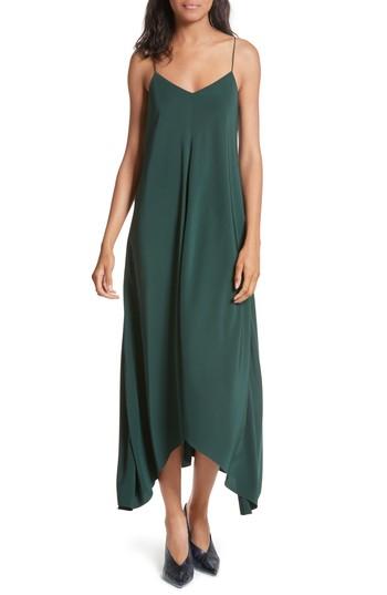 Women's Tibi Silk Crepe De Chine Slipdress - Green