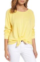 Women's Caslon Tie Front Sweatshirt - Yellow