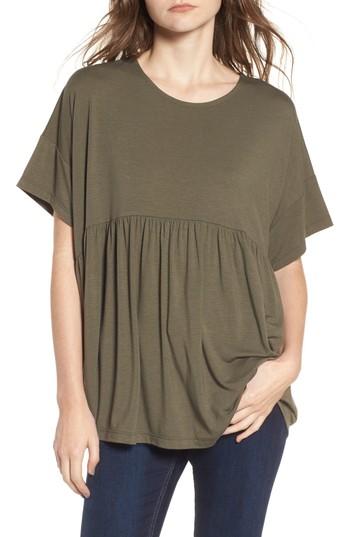 Women's Soprano Oversize Peplum Tee - Green