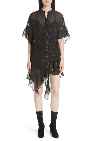 Women's Iro Revolve Metallic Fil Coupe Silk Blend Dress Us / 34 Fr - Black