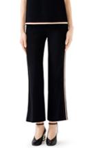 Women's Gucci Side Stripe Stretch Cady Crop Flare Pants Us / 38 It - Black