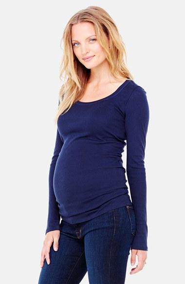 Women's Ingrid & Isabel Scoop Neck Maternity Tee - Blue