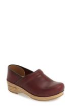 Women's Dansko 'professional' Woodgrain Wedge Clog .5-6us / 36eu M - Red