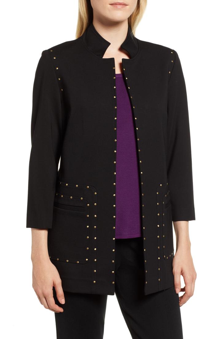 Women's Ming Wang Studded Ponte Jacket