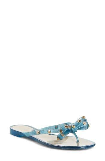 Women's Valentino Garavani 'rockstud' Flip Flop Us / 35eu - Blue