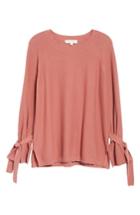 Petite Women's Two By Vince Camuto Texture Stitch Tie-sleeve Top, Size P - Pink