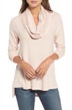 Petite Women's Gibson Convertible Neckline Cozy Fleece Tunic, Size P - Pink