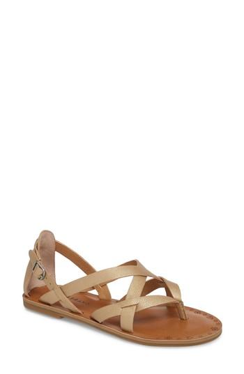 Women's Lucky Brand Ainsley Flat Sandal .5 M - Beige