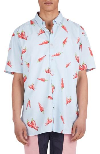 Men's Barney Cools Chili Print Woven Shirt - Blue