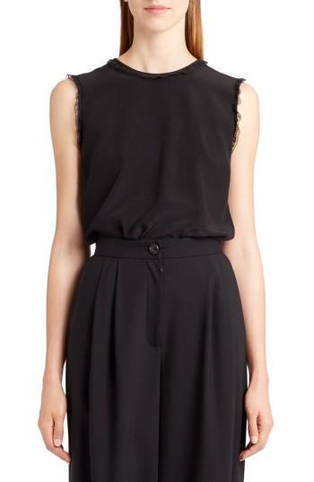 Women's Dolce & Gabbana Crepe De Chine Top Us / 40 It - Black