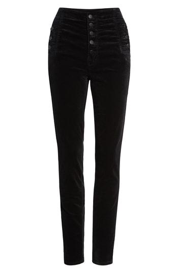 Women's J Brand Natasha Sky High Velvet Skinny Pants - Black