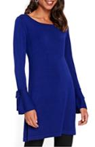 Women's Wallis Knitted Bow Sleeve Shift Dress - Blue