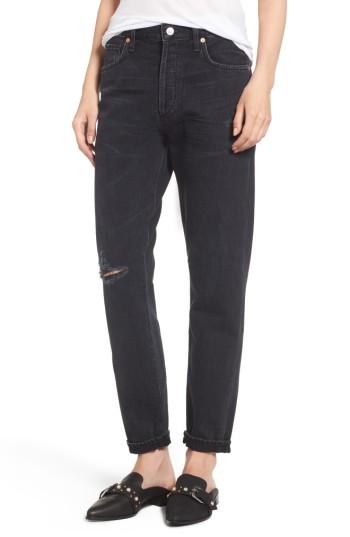 Women's Citizens Of Humanity Liya High Waist Slim Boyfriend Jeans - Black