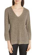 Women's Eileen Fisher Bell Cuff Organic Cotton Sweater, Size - Green