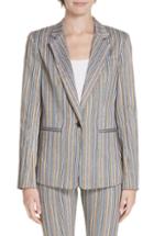 Women's Derek Lam 10 Crosby Single Button Stretch Cotton Blazer - Blue