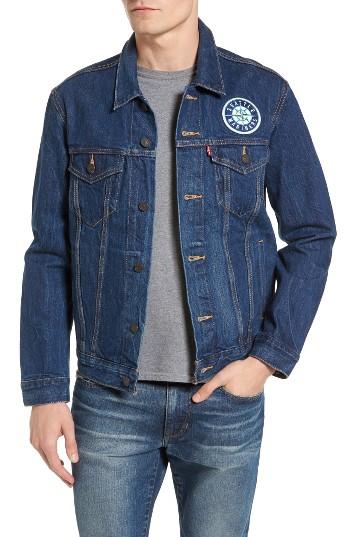 Men's Levi's Seattle Mariners Denim Trucker Jacket - Blue