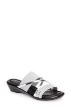 Women's Tuscany By Easy Street Velino Crystal Embellished Strappy Wedge Sandal N - Metallic