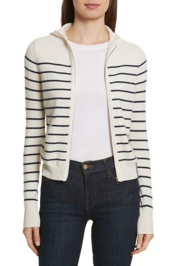 Women's Kule The Drake Stripe Cashmere Hoodie Sweater - Yellow