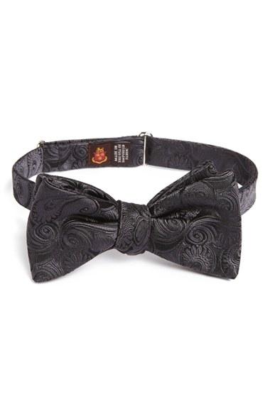 Men's Robert Talbott Paisley Silk Bow Tie, Size - Black