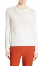 Women's Theory Yulia Summer Boucle Merino Wool Sweater, Size - Ivory