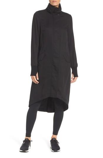 Women's Blank Noir Hooded Water Resisant Anorak - Black