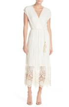 Women's Fraiche By J Embroidered Mesh & Cotton Midi Dress - Ivory