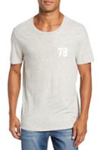 Men's Frame Collegiate Wide Neck Applique T-shirt - Grey
