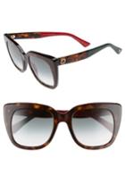 Women's Gucci 51mm Cat Eye Sunglasses - Havana