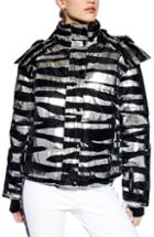 Women's Topshop Sno Zebra Foil Print Jacket Us (fits Like 0) - Metallic