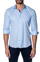 Men's Jared Lang Slim Fit Gingham Sport Shirt - Blue