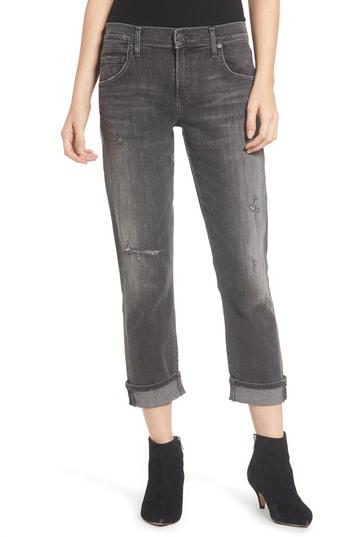 Women's Agolde Isabel High Waist Ankle Straight Leg Jeans - Grey