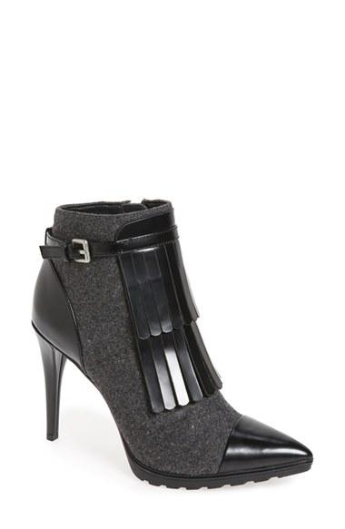 Women's Calvin Klein 'makena' Pointy Toe Kiltie Bootie M - Black