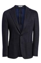 Men's Luciano Barbera Trim Fit Cotton Blend Blazer Us / 52 Eu - Blue