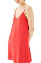 Women's Topshop Hammered Trapeze Slipdress Us (fits Like 0) - Red
