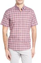 Men's Maker & Company Regular Fit Check Twill Sport Shirt, Size - Red