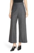 Women's Rebecca Taylor Wide Leg Crop Wool & Silk Blend Trousers - Grey