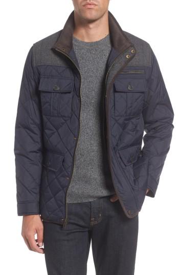 Men's Vince Camuto Diamond Quilted Full Zip Jacket, Size - Blue (online Only)
