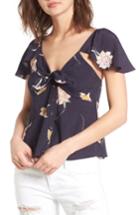 Women's Astr The Label Flutter Sleeve Top - Blue