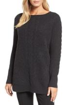 Women's Emerson Rose Cashmere Cable Tunic Sweater - Grey