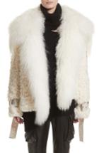 Women's Monse Genuine Shearling & Goat Fur Coat - Ivory