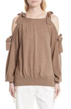 Women's See By Chloe Cold Shoulder Sweater - Green