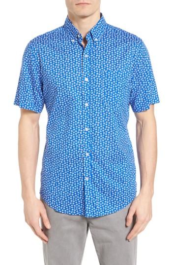 Men's Vineyard Vines Woodblock Floral Murray Slim Fit Sport Shirt - Blue
