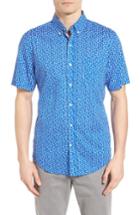 Men's Vineyard Vines Woodblock Floral Murray Slim Fit Sport Shirt - Blue