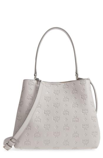 Mcm Sara Leather Convertible Hobo - Grey